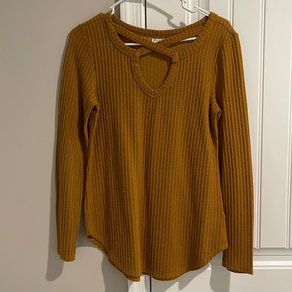 Maurice’s long sleeve tee - long John like material- size s. ColorDijon mustard
